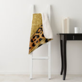 Luxury Emerald & Gold Safari Leopard Zebra Glitter Sherpa Deken (In situ)