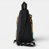 Luxury Emerald & Gold Safari Leopard Zebra Glitter Sling Bag (Achterkant)
