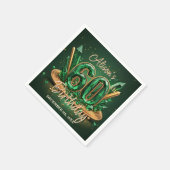 Luxury Emerald Green and Gold 60th Birthday Servet (Hoek)