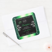 Luxury Emerald Green Black Product Label met Logo (Envelop)