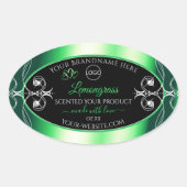 Luxury Emerald Green Black Product Label met Logo (Voorkant)