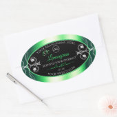 Luxury Emerald Green Black Product Label met Logo (Envelop)