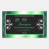Luxury Emerald Green Black Product Label met Logo (Voorkant)