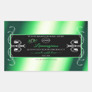Luxury Emerald Green Black Product Label met Logo