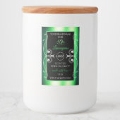 Luxury Emerald Green Black Product Label met Logo Voedselcontainer Etiket (Voorkant)