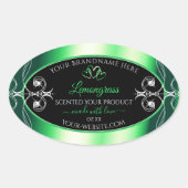 Luxury Emerald Green Black Product Labels diamante (Voorkant)