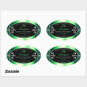 Luxury Emerald Green Black Product Labels diamante (Vel)