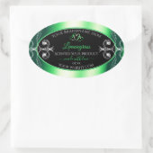 Luxury Emerald Green Black Product Labels diamante (Tas)