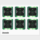 Luxury Emerald Green Black Product Labels diamante (Vel)