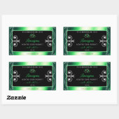 Luxury Emerald Green Black Product Labels diamante (Vel)