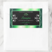 Luxury Emerald Green Black Product Labels diamante (Tas)