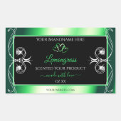 Luxury Emerald Green Black Product Labels diamante (Voorkant)