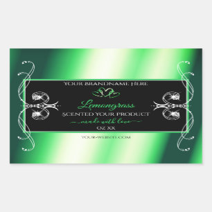 Luxury Emerald Green Black Product Labels diamante