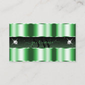 Luxury Emerald Green Black Sparkle Jewels Monogram Visitekaartje (Voorkant)