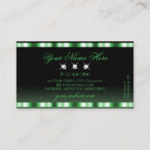 Luxury Emerald Green Black Sparkle Jewels Stylish Visitekaartje (Achterkant)