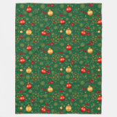 Luxury Emerald Green Christmas Throw Blanket Fleece Deken (Voorkant)