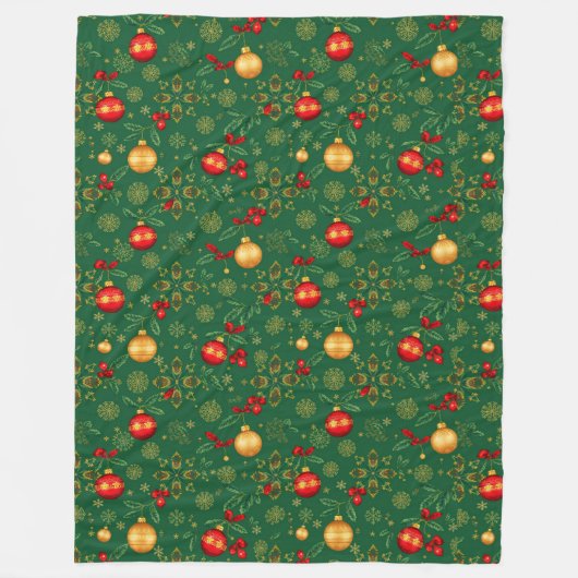 Luxury Emerald Green Christmas Throw Blanket Fleece Deken (Voorkant)