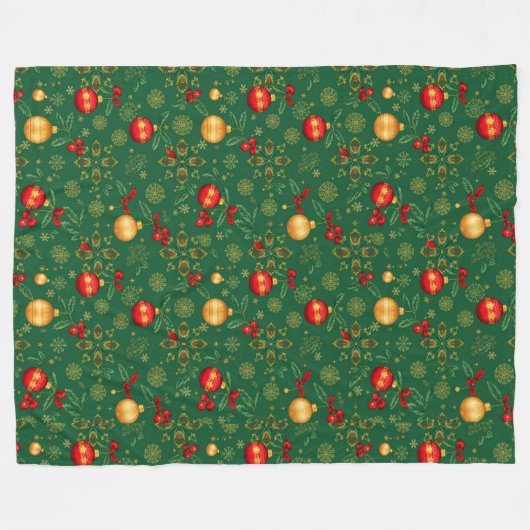 Luxury Emerald Green Christmas Throw Blanket Fleece Deken (Voorkant (Horizontaal))
