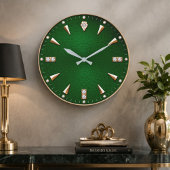 Luxury Emerald Green Diamond Premium Gold Grote Klok