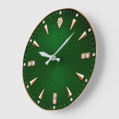 Luxury Emerald Green Diamond Premium Gold Grote Klok (Hoek)