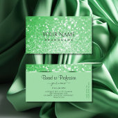 Luxury Emerald Green Glitter Luminous Stars Modern Visitekaartje