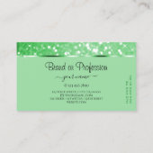 Luxury Emerald Green Glitter Luminous Stars Modern Visitekaartje (Achterkant)