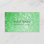 Luxury Emerald Green Glitter Luminous Stars Modern Visitekaartje (Voorkant)