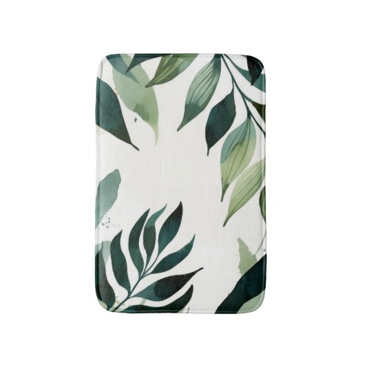 Luxury Emerald Green Gold Botanical Bath Mat (Voorkant Verticaal)