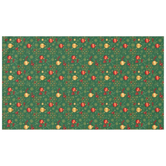 Luxury Emerald Green Gold Christmas Tablecloth Tafelkleed (Voorkant (Horizontaal))