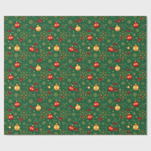 Luxury Emerald Green & Gold Christmas Wrapping Pap Cadeaupapier (Vlak)