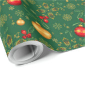 Luxury Emerald Green & Gold Christmas Wrapping Pap Cadeaupapier (Rol Hoek)
