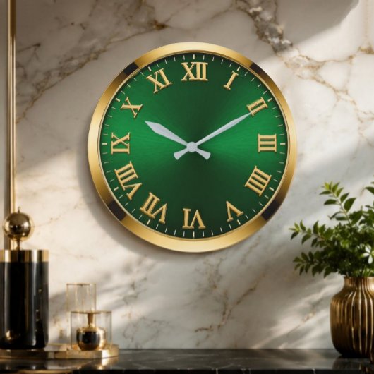 Luxury Emerald Green & Gold Modern Minimalist Grote Klok