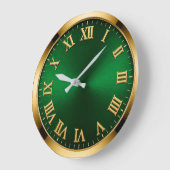 Luxury Emerald Green & Gold Modern Minimalist Grote Klok (Hoek)