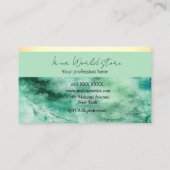 Luxury Emerald Green Gold waterverf abstract Visitekaartje (Achterkant)