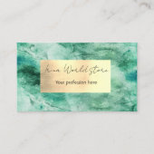 Luxury Emerald Green Gold waterverf abstract Visitekaartje (Voorkant)