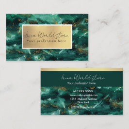 Luxury Emerald Green goudflake waterverf abstract Visitekaartje