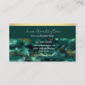 Luxury Emerald Green goudflake waterverf abstract Visitekaartje (Achterkant)