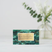 Luxury Emerald Green goudflake waterverf abstract Visitekaartje (Staand voorkant)