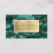 Luxury Emerald Green goudflake waterverf abstract Visitekaartje (Voorkant)