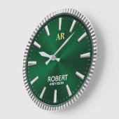 Luxury Emerald Green Minimalist Grote Klok (Hoek)