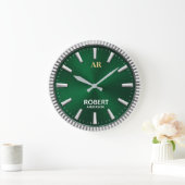 Luxury Emerald Green Minimalist Grote Klok (Huis)