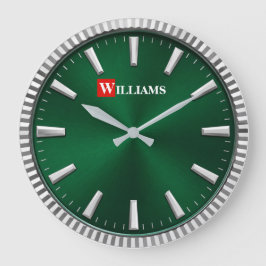 Luxury Emerald Green & Silver Modern Minimalist Grote Klok