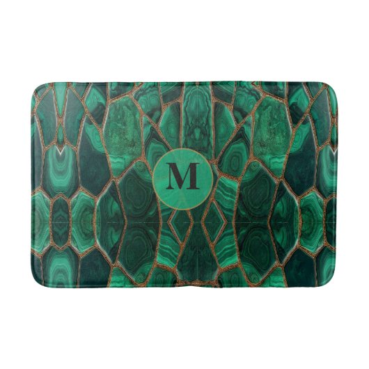 Luxury Emerald Malachite Green Marble Abstract Badmat (Voorkant)