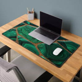 Luxury Emerald Malachite Green Marble Abstract Bureaumat