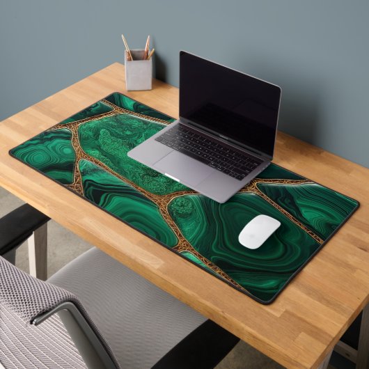 Luxury Emerald Malachite Green Marble Abstract Bureaumat (Kantoor 2)