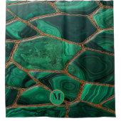 Luxury Emerald Malachite Green Marble Abstract Douchegordijn (Voorkant)