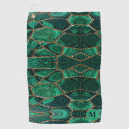 Luxury Emerald Malachite Green Marble Abstract Golfhanddoek