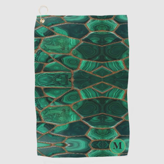 Luxury Emerald Malachite Green Marble Abstract Golfhanddoek (Voorkant)