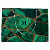 Luxury Emerald Malachite Green Marble Abstract Groot Cadeauzakje (Achterkant)