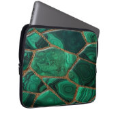 Luxury Emerald Malachite Green Marble Abstract Laptop Sleeve (Voorkant Rechts)